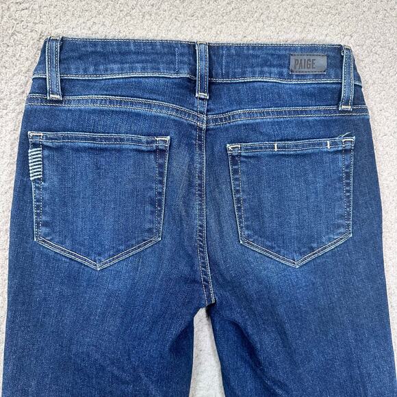 Paige Skyline Ankle Peg Jeans Women 25 Blue Skinny Denim Stretch Slim Fit Casual - Picture 5 of 9